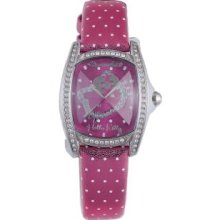 Hello Kitty CT.7094SS-42 Stainless Steel Dark Pink Leather Watch