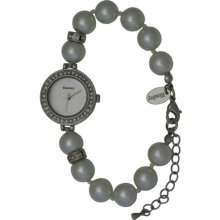 Henley Ladies Pearl And Diamante Bead Bracelet Women's Quartz Watch With White Dial Analogue Display And Silver Stainless Steel Plated Bracelet H07187.2