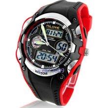 Highquality Multifunction Dual Time Waterproof Men Women Kids Sport Watch D30