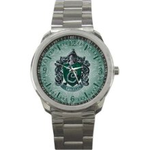 Hogwarts Crest - Slytherin House - Harry Potter Sport Metal Watch - Metal - Silver