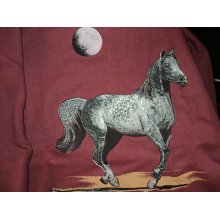 Horse- Pullover Sweatshirt-(puff) Arabian - Full Moon