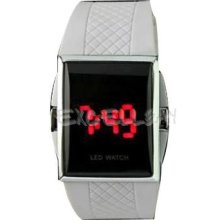 Hot Sale Fashion Red Led Luxury Date Digital Mens Sport White Watch