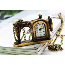 Hottest Vintage Pocket Watch Brass Sewing Machine Necklace Pendant G