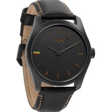 House of Marley Mens Fluid Automatic Analog Stainless Watch - Black Leather Strap - Black Dial - WM-DM002-MI