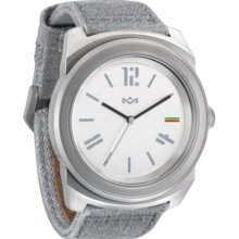 House of Marley Mens Capsule Analog Stainless Watch - Gray Canvas Strap - White Dial - WM-JA006-SD