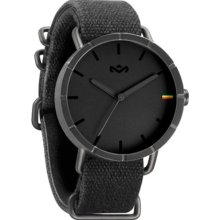 House of Marley Mens Hitch Analog Stainless Watch - Black Canvas Strap - Black Dial - WM-JA004-PS