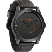 House of Marley Mens Billet Automatic Analog Stainless Watch - Black Leather Strap - Black Dial - WM-DM005-MI