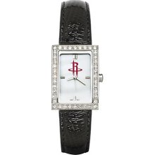 Houston Rockets Allure Ladies Watch With Black Leader Strap