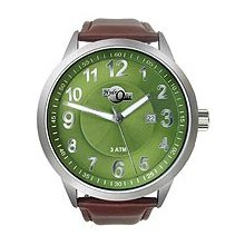 HydrOlix 3-Hand Brown Leather/Green Dial Unisex watch #XA00219