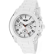 I by Invicta Men's Chronograph White Dial White Polyurethane ...