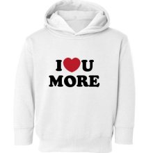 I Love U More: Custom Toddler Rabbit Skins Hooded Sweatshirt