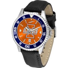 Illinois Fighting Illini Mens Leather Anochrome Watch