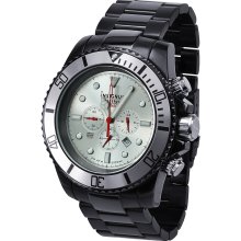 Insignum Tornado Black IP Case - Silver Dial - Bezel Chronograph Watch