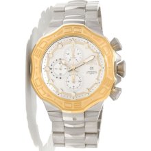 Invicta 12432 Men's Pro Diver Gold Tone Bezel Silver Dial Bracelet Chrono Watch