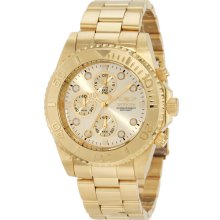 Invicta 1774 Men's Pro Diver Gold Tone Stainless Steel Chronograph Div