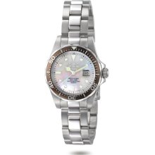 Invicta 4866 Women $275 Pro Diver Lady Mother Of Pearl Dial Quartz 3h Ss Watch