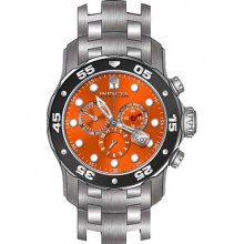 Invicta 80056 Men's Pro Diver Stainless Steel Band Orange Dial Watch