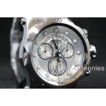 Invicta Men Reserve Subaqua Venom Chronograph Silver Bracelet Watch + Strap 1537