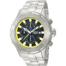 Invicta Men's Pro Diver XL Chronograph Stainless Steel Case and Bracelet Black Tone Dial 13105