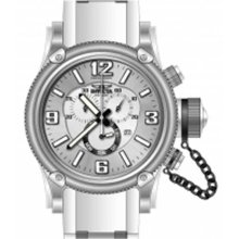 Invicta Men's Russian Diver Chronograph Stainless Steel Case Polyurethane Strap Silver Dial 11365