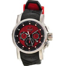 Invicta Men's S1 Rally Chronograph Stainless Steel Case Rubber Bracelet Red Tone Dial 12137