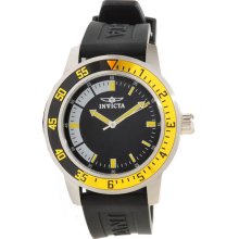 Invicta Men's Specialty Stainless Steel Case Rubber Bracelet Black Tone Dial 12658