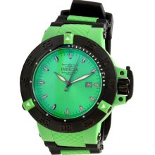 Invicta Men's Subaqua Noma III Green Dial Black Bezel Quartz Date Display Rubber Strap 10123