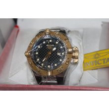 Invicta Men's Subaqua Noma Iv Gmt Black Carbon Fiber Dial 18kt Goldplated