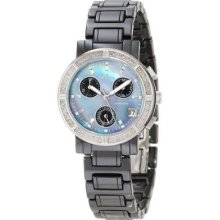 Invicta Womens Wildflower Ceramics Diamond Accented Chronograph Black Watch