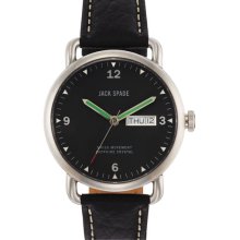 Jack Spade 'Buckner' Leather Strap Watch, 42mm