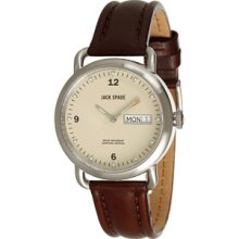 Jack Spade Stillwell Cream Face Stainless Steel Case with Leather Rigid Heavystitch Watches : One Size