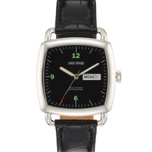 Jack Spade 'Sutherland Pillow' Leather Strap Watch, 38mm Black