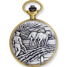 Jacques du Manoir Two-Tone White Dial Quartz Farmer Pocket Watch XWA3069