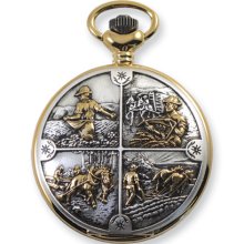 Jacques du Manoir Two-Tone Wht Dial Quartz Four Seasons Pocket Watch XWA3071