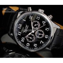 Jaragar Automatic Master Luxury Men Leather Watches Mechanical Black