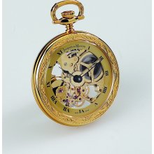 JD Manoir Gold-tone Brass (Unitas 16 1/2 6497) Pocket Watch