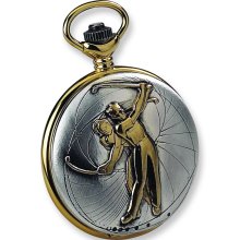 JD Manoir Two-tone White Dial Quartz Golfer Pocket Watch