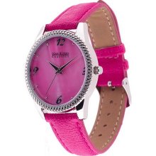 Joan Rivers Signature Mother-of-Pearl Dial Watch - Hot Pink - One Size