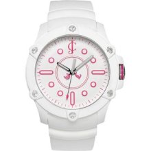 Juicy Couture Women's Stainless Steel Case White Rubber Watch 1900904