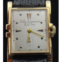 Jules Jurgensen 17 Jewels 14 K Yellow Gold Wrist Watch Mechanical Hand Winding