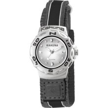 Kahuna Women's Quartz Watch With Silver Dial Analogue Display And Black Fabric Strap K1m-3035L