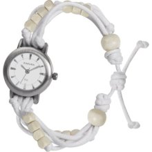 Kahuna Women's Quartz Watch With White Dial Analogue Display And White Plastic Or Pu Strap Klf-0001L