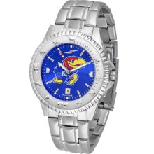 Kansas Jayhawks Competitor AnoChrome Steel Band Watch