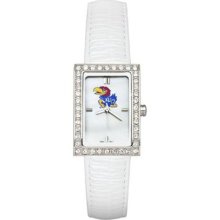 Kansas Jayhawks KU Allure Ladies Watch With White Leader Strap