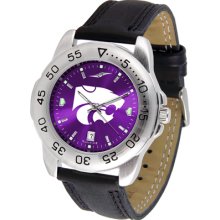 Kansas State Wildcats Anochrome Watch Leather Band Mens Ladies