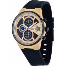 Kenneth Cole New York Mens Round Face Black Rubber Strap Chronograph KC1554