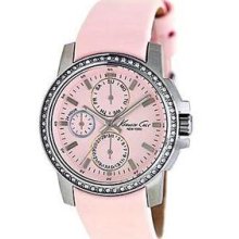 Kenneth Cole New York Chronograph Pink Leather Ladies Watch KC2696