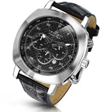 Kennett Challenger Black Carbon Fiber Chronograph Watch