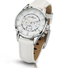 Kennett Lady Savro White Strap Silver Case Chronograph Watch