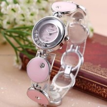 Kimio Luxury Women Lady Crystal Pink Bracelet Quartz Wrist Watch Dailyetrade